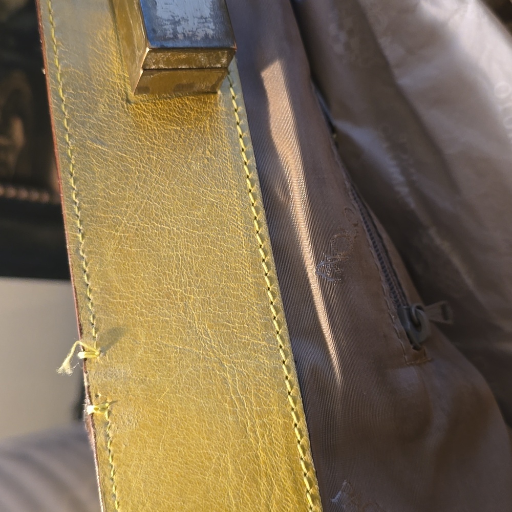 Paolo Masi Yellow Leather Tote Bag - Picture 13 of 17